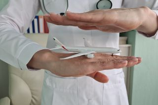 Foto: Hände mit Flieger